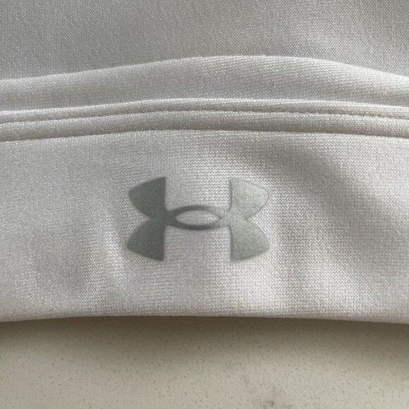 Under Armour Activewear Racer Back Poly Blend Padded Sports Bra White Sz S - Picture 3 of 9